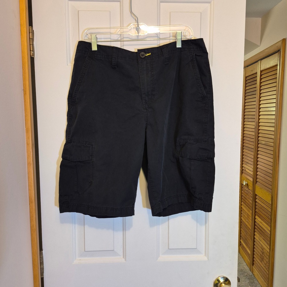 Tony Hawk‎ Mens Black Cotton Cargo Shorts Size 34 Skater Streetwear Utility